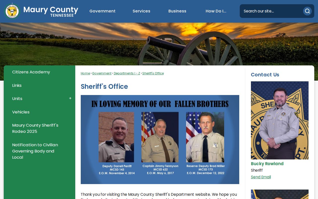 Maury County Sheriff booking and arrest record information